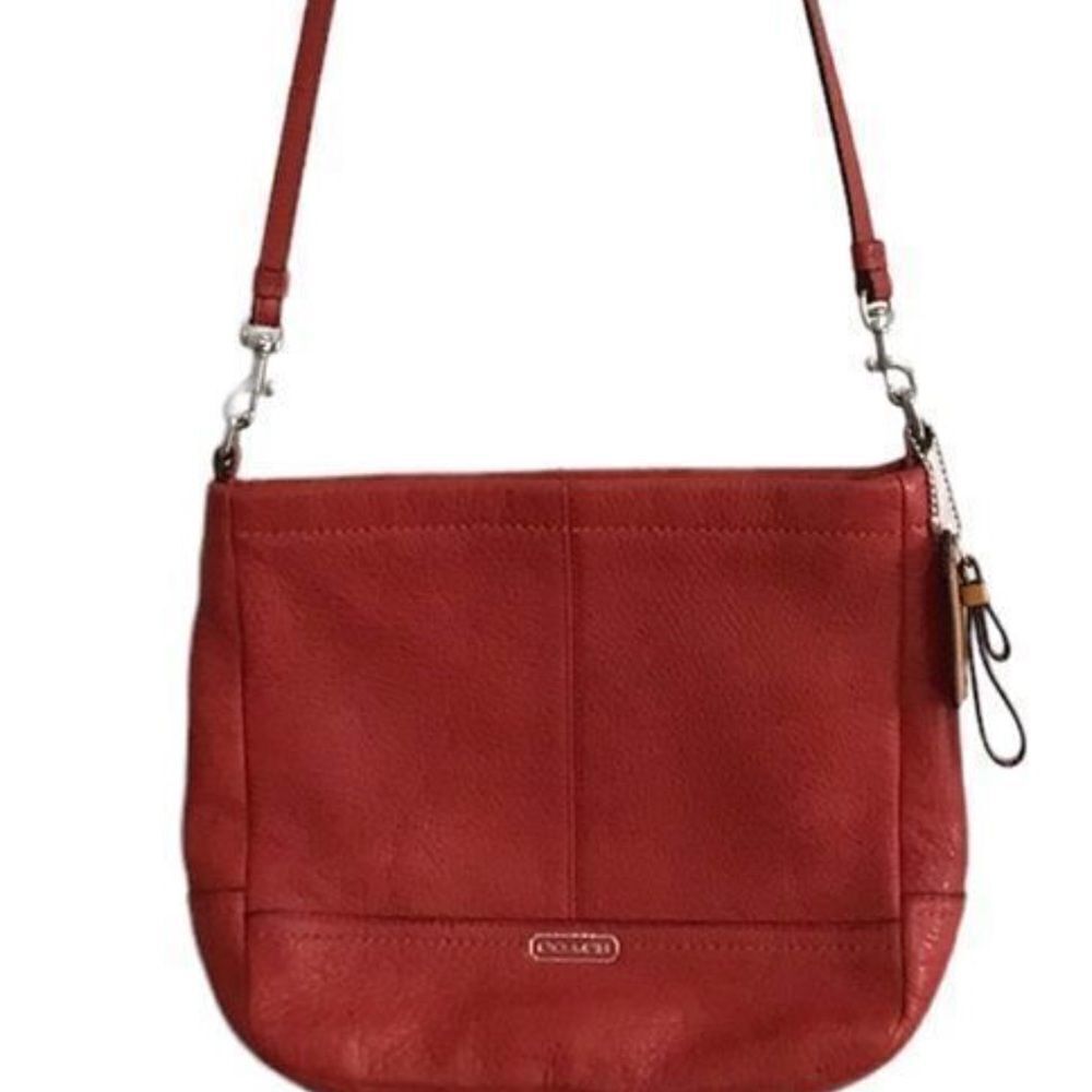 Coach Red Park Pebble Leather Crossbody Bag